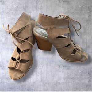 Charlotte Russe Tan Suede Women's Heeled Sandals